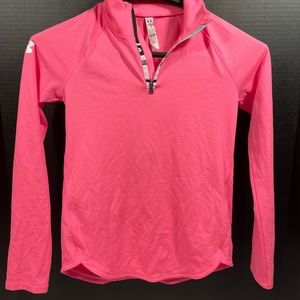UNDER ARMOUR GIRLS (HEAT GEAR) long sleeve, zip shirt size Medium